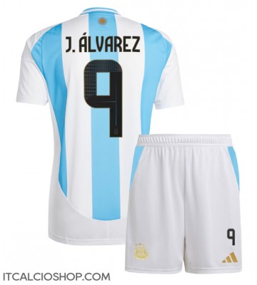 Argentina Julian Alvarez #9 Prima Maglia Bambino Copa America 2024 Manica Corta (+ Pantaloni corti)